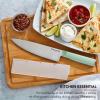 imageKitchenAid Classic Santoku Knife with CustomFit Blade Cover Sharp Kitchen Knife HighCarbon Japanese Stainless Steel 7 inch PistachioPistachio