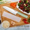 imageKitchenAid Classic Santoku Knife with CustomFit Blade Cover Sharp Kitchen Knife HighCarbon Japanese Stainless Steel 7 inch PistachioPistachio