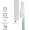 imageKitchenAid Classic Santoku Knife with CustomFit Blade Cover Sharp Kitchen Knife HighCarbon Japanese Stainless Steel 7 inch PistachioPistachio