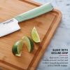 imageKitchenAid Classic Santoku Knife with CustomFit Blade Cover Sharp Kitchen Knife HighCarbon Japanese Stainless Steel 7 inch PistachioPistachio