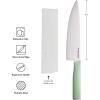 imageKitchenAid Classic Santoku Knife with CustomFit Blade Cover Sharp Kitchen Knife HighCarbon Japanese Stainless Steel 7 inch PistachioPistachio