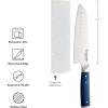 imageKitchenAid Gourmet Forged Santoku CustomFit Cover Sharp Kitchen Knife HighCarbon Japanese Stainless Steel Blade 5 Inch Ink Blue