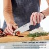 imageKitchenAid Gourmet Forged Santoku Knife with CustomFit Blade Cover Sharp Kitchen Knife HighCarbon Japanese Stainless Steel Blade 5 inch Milkshake