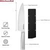 imageKitchenAid Gourmet Forged Stainless Steel Chef Knife with CustomFit Blade Cover Sharp Kitchen Knife HighCarbon Japanese Stainless Steel Blade 8 Inch Brushed Stainless Steel HandleBrushed Stainless Steel Handle