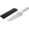 imageKitchenAid Gourmet Forged Stainless Steel Chef Knife with CustomFit Blade Cover Sharp Kitchen Knife HighCarbon Japanese Stainless Steel Blade 8 Inch Brushed Stainless Steel HandleBrushed Stainless Steel Handle