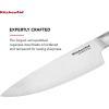 imageKitchenAid Gourmet Forged Stainless Steel Chef Knife with CustomFit Blade Cover Sharp Kitchen Knife HighCarbon Japanese Stainless Steel Blade 8 Inch Brushed Stainless Steel HandleBrushed Stainless Steel Handle