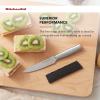 imageKitchenAid Gourmet Forged Stainless Steel FineEdge Utility Knife with CustomFit Blade Cover 45inch Sharp Kitchen Knife HighCarbon Japanese Stainless Steel Blade Brushed Stainless Steel Handle