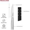 imageKitchenAid Gourmet Forged Stainless Steel FineEdge Utility Knife with CustomFit Blade Cover 45inch Sharp Kitchen Knife HighCarbon Japanese Stainless Steel Blade Brushed Stainless Steel Handle