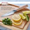 imageKitchenAid Premium 55Inch Forged Serrated Utility Knife  AUS10 Damascus Steel Blade Triple Rivet Pakkawood Handle Sharp Kitchen Knife NaturalNatural