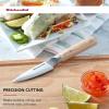 imageKitchenAid Premium 55Inch Forged Serrated Utility Knife  AUS10 Damascus Steel Blade Triple Rivet Pakkawood Handle Sharp Kitchen Knife NaturalNatural