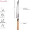 imageKitchenAid Premium 55Inch Forged Serrated Utility Knife  AUS10 Damascus Steel Blade Triple Rivet Pakkawood Handle Sharp Kitchen Knife NaturalNatural