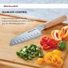 imageKitchenAid Premium 55Inch Forged Serrated Utility Knife  AUS10 Damascus Steel Blade Triple Rivet Pakkawood Handle Sharp Kitchen Knife NaturalNatural