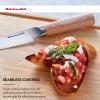 imageKitchenAid Premium 55Inch Forged Serrated Utility Knife  AUS10 Damascus Steel Blade Triple Rivet Pakkawood Handle Sharp Kitchen Knife NaturalNatural