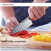imageKitchenAid Premium 55Inch Forged Serrated Utility Knife  AUS10 Damascus Steel Blade Triple Rivet Pakkawood Handle Sharp Kitchen Knife NaturalNatural