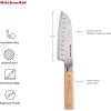 imageKitchenAid Premium 55Inch Forged Serrated Utility Knife  AUS10 Damascus Steel Blade Triple Rivet Pakkawood Handle Sharp Kitchen Knife NaturalNatural