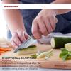 imageKitchenAid Premium 55Inch Forged Serrated Utility Knife  AUS10 Damascus Steel Blade Triple Rivet Pakkawood Handle Sharp Kitchen Knife NaturalNatural