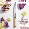 imageKitchenAid Premium 55Inch Forged Serrated Utility Knife  AUS10 Damascus Steel Blade Triple Rivet Pakkawood Handle Sharp Kitchen Knife NaturalNatural