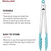 imageKitchenAid Silicone Tipped Stainless Steel Tongs 12 Inch BlackAqua Sky