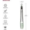 imageKitchenAid Silicone Tipped Stainless Steel Tongs 12 Inch BlackPistachio