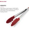 imageKitchenAid Silicone Tipped Stainless Steel Tongs 12 Inch BlackRed