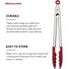 imageKitchenAid Silicone Tipped Stainless Steel Tongs 12 Inch BlackRed