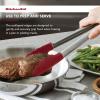 imageKitchenAid Silicone Tipped Stainless Steel Tongs 12 Inch BlackRed