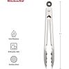 imageKitchenAid Silicone Tipped Stainless Steel Tongs 12 Inch BlackStainless Steel