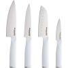 imageKitchenAid Chef Set with CustomFit Covers Sharp Kitchen Knife HighCarbon Japanese Stainless Steel Blade 4 Piece MulticolorWhite
