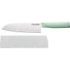 imageKitchenAid Classic Santoku Knife with CustomFit Blade Cover Sharp Kitchen Knife HighCarbon Japanese Stainless Steel 7 inch PistachioPistachio