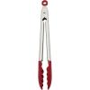 imageKitchenAid Silicone Tipped Stainless Steel Tongs 12 Inch BlackRed