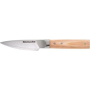 imageKitchenAid Premium 55Inch Forged Serrated Utility Knife  AUS10 Damascus Steel Blade Triple Rivet Pakkawood Handle Sharp Kitchen Knife NaturalNatural