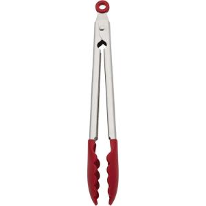 imageKitchenAid Silicone Tipped Stainless Steel Tongs 12 Inch BlackRed