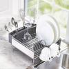 imageKitchenAid Compact Space Saving Dish Rack with Removable Flatware Caddy and Angled Self Draining Drainboard Satin Gray 15Inchby1325InchGray
