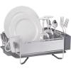imageKitchenAid Compact Space Saving Dish Rack with Removable Flatware Caddy and Angled Self Draining Drainboard Satin Gray 15Inchby1325InchGray