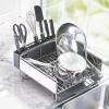 imageKitchenAid Compact Space Saving Dish Rack with Removable Flatware Caddy and Angled Self Draining Drainboard Satin Gray 15Inchby1325InchGray
