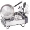 imageKitchenAid Compact Space Saving Dish Rack with Removable Flatware Caddy and Angled Self Draining Drainboard Satin Gray 15Inchby1325InchGray