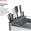 imageKitchenAid Large Capacity Full Size Rust Resistant Dish Rack with Angled Drain Board and Removable Flatware Caddy Light GreyLight Grey