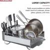 imageKitchenAid Large Capacity Full Size Rust Resistant Dish Rack with Angled Drain Board and Removable Flatware Caddy Light GreyLight Grey