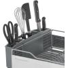 imageKitchenAid Large Capacity Full Size Rust Resistant Dish Rack with Angled Drain Board and Removable Flatware Caddy Light GreyLight Grey