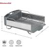 imageKitchenAid Large Capacity Full Size Rust Resistant Dish Rack with Angled Drain Board and Removable Flatware Caddy Light GreyLight Grey