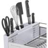 imageKitchenAid Large Capacity Full Size Rust Resistant Dish Rack with Angled Drain Board and Removable Flatware Caddy Light GreyWhite
