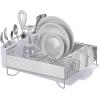 imageKitchenAid Large Capacity Full Size Rust Resistant Dish Rack with Angled Drain Board and Removable Flatware Caddy Light GreyWhite