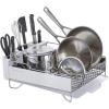 imageKitchenAid Large Capacity Full Size Rust Resistant Dish Rack with Angled Drain Board and Removable Flatware Caddy Light GreyWhite