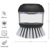 imageKitchenAid Soap Dispensing Palm Brush with Built in Easy to Fill Soap Dispenser Non Slip Grip for Easy Cleaning Safe on Non Stick Cookware 295 x 217 x 354Black