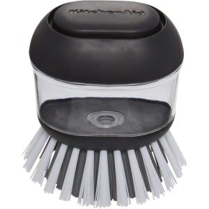 imageKitchenAid Soap Dispensing Palm Brush with Built in Easy to Fill Soap Dispenser Non Slip Grip for Easy Cleaning Safe on Non Stick Cookware 295 x 217 x 354Black