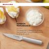 imageKitchenAid Gourmet Forged Stainless Steel Paring Knife with CustomFit Blade Cover 35inch Sharp Kitchen Knife HighCarbon Japanese Stainless Steel Blade Brushed Stainless Steel Handle