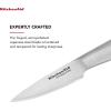 imageKitchenAid Gourmet Forged Stainless Steel Paring Knife with CustomFit Blade Cover 35inch Sharp Kitchen Knife HighCarbon Japanese Stainless Steel Blade Brushed Stainless Steel Handle