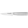 imageKitchenAid Gourmet Forged Stainless Steel Paring Knife with CustomFit Blade Cover 35inch Sharp Kitchen Knife HighCarbon Japanese Stainless Steel Blade Brushed Stainless Steel Handle