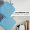 imageKITCHENAID Gourmet Series Gridlines Pot Holders 2Pack Set Heat Resistant up to 600F Soft Silicone Grip Magnetic Cuff Passion Red 8quotx8quotBlue Velvet