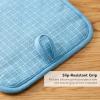 imageKITCHENAID Gourmet Series Gridlines Pot Holders 2Pack Set Heat Resistant up to 600F Soft Silicone Grip Magnetic Cuff Passion Red 8quotx8quotBlue Velvet